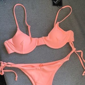 ZAFUL salmon bikini TOP & BOTTOM